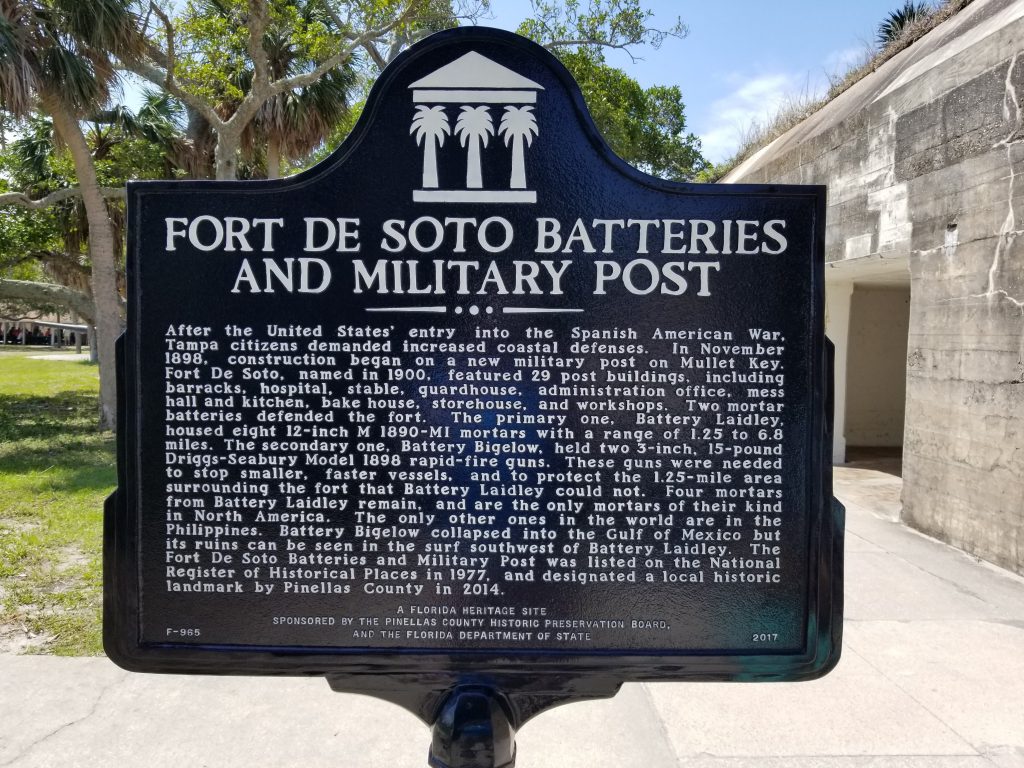 Fort De Soto Historic Plaque