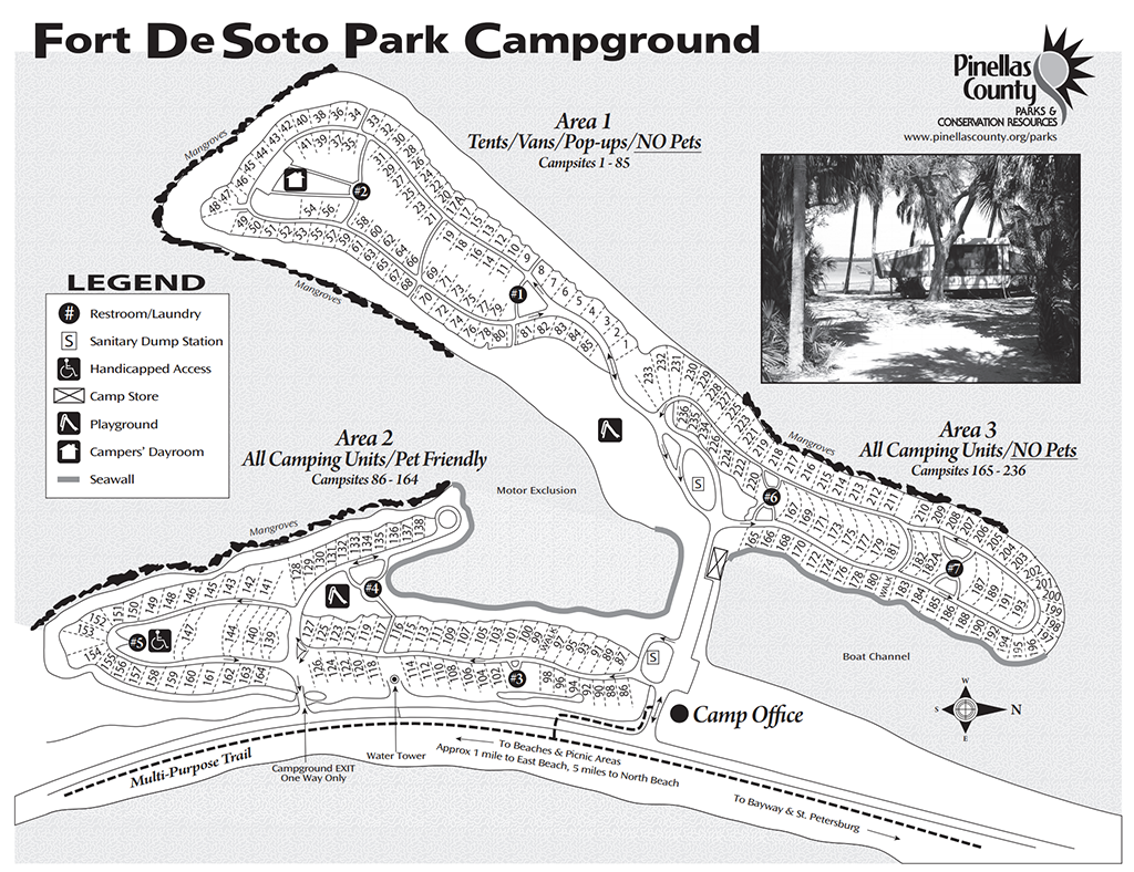 Fort De Soto Park Campground Map from Pinellas County