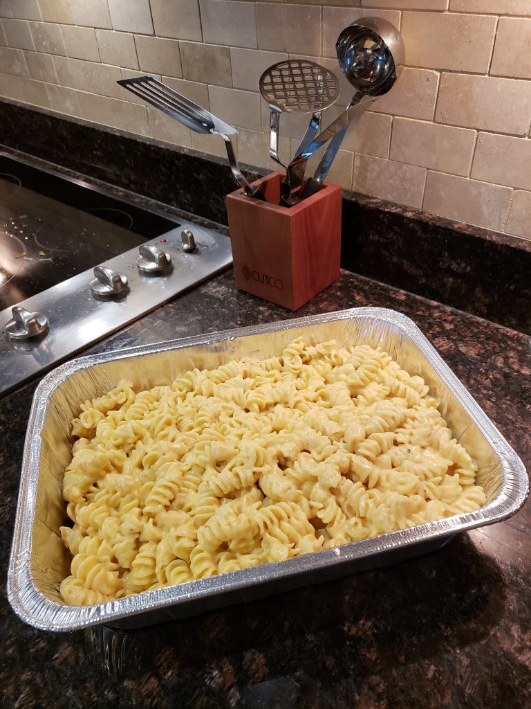 mac and cheese ready for storage